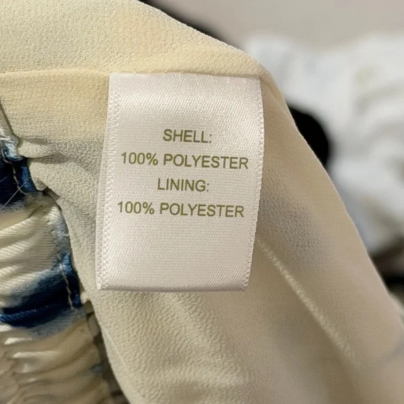 House of Harlow 1960 Tie Dye Wide Leg Satin Flowy Pants Trousers Blue and White - Picture 10 of 11